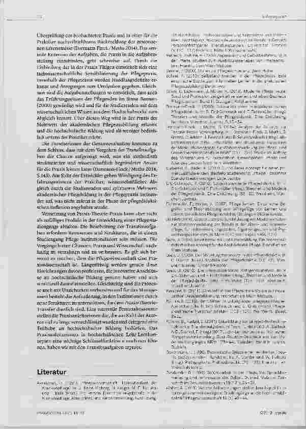 Vorschauseite 6: Aus der Praxis und für die Praxis: Entwicklung von pflegedidaktisch reflektierten Transferaufgaben