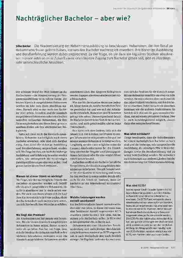 Vorschauseite 1: Nachträglicher Bachelor - aber wie?