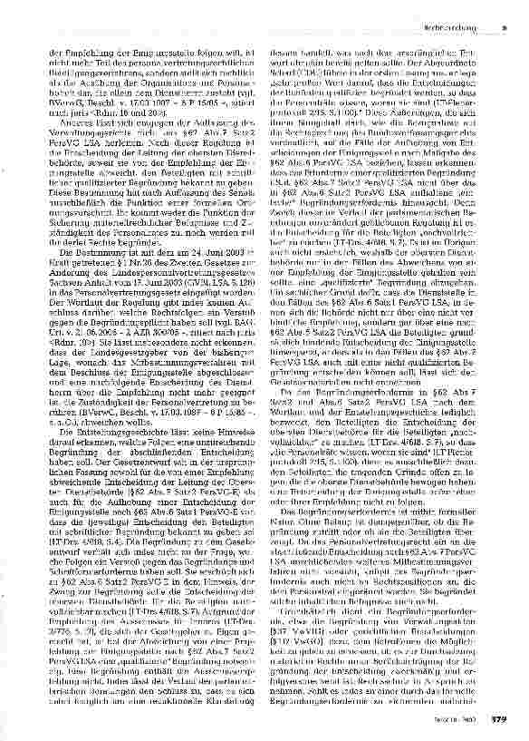 Vorschauseite 2: Zur Abweichung der Dienstelle von einer Empfehlung der Einigungsstelle