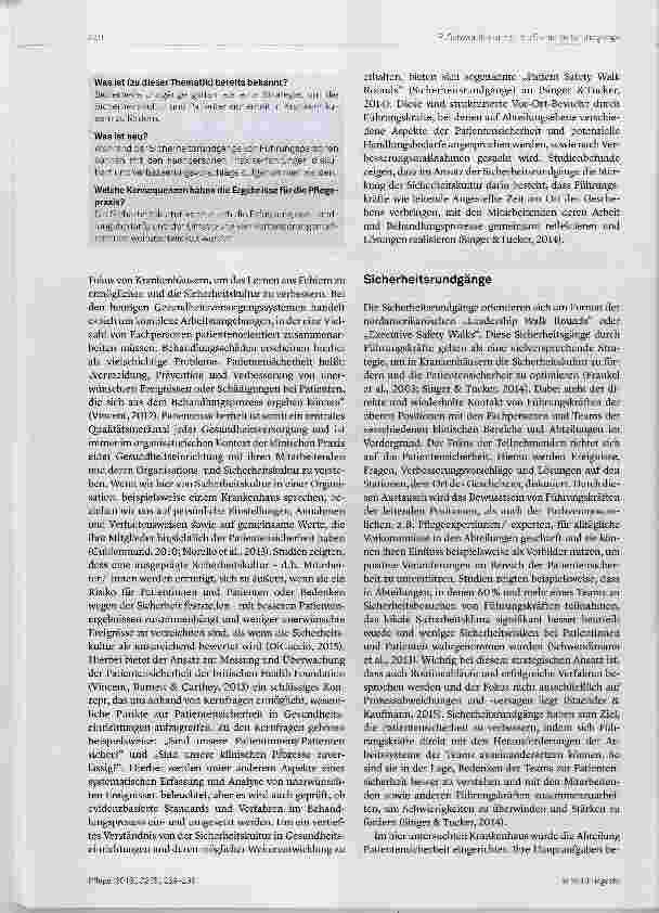 Vorschauseite 2: Sicherheitsrundgänge Abteilungsbesuche mit Fokus auf die Patientensicherheit
