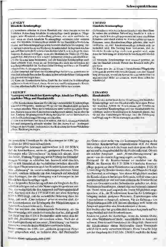 Vorschauseite 3: Die Auswirkungen des Gesundheitsreformgesetzes auf die freiberufliche Krankenpflege