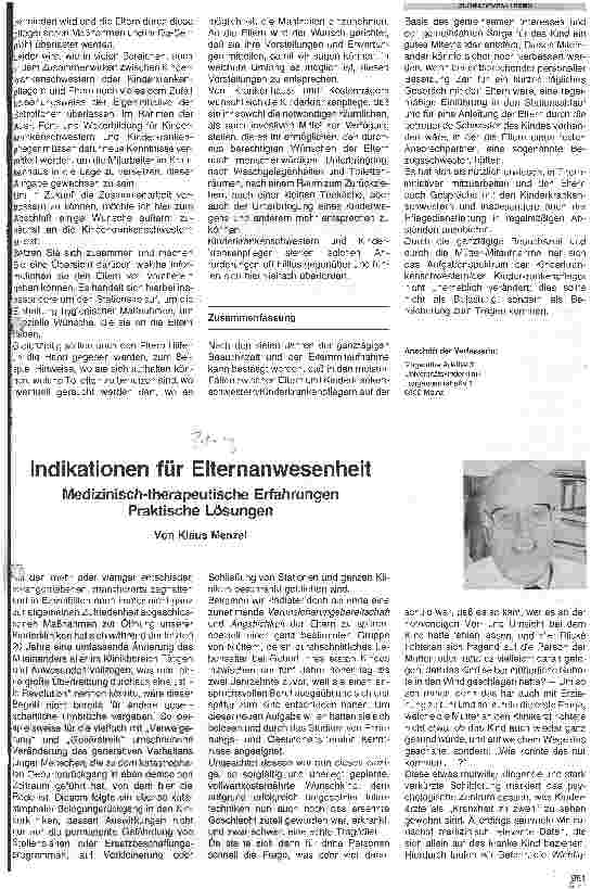 Vorschauseite 3: Elternanwesenheit als Anforderung an den Pflegedienst