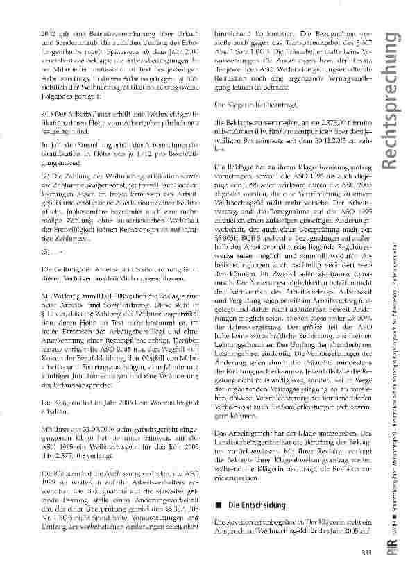 Vorschauseite 3: Sonderzahlung (hier: Weihnachtsgeld) - Bezugnahme auf ein einseitiges Regelungswerk des Arbeitgebers -Änderungsvorbehalt