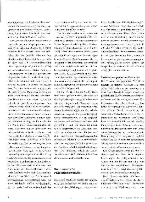 Vorschauseite 3: Therapiespezifisches Patientenverhalten -auf der Suche nach einem Modell