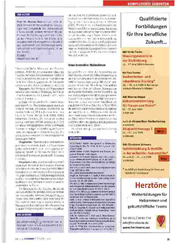 Vorschauseite 4: Periund postpartale Blutungen -die neue Leitlinie