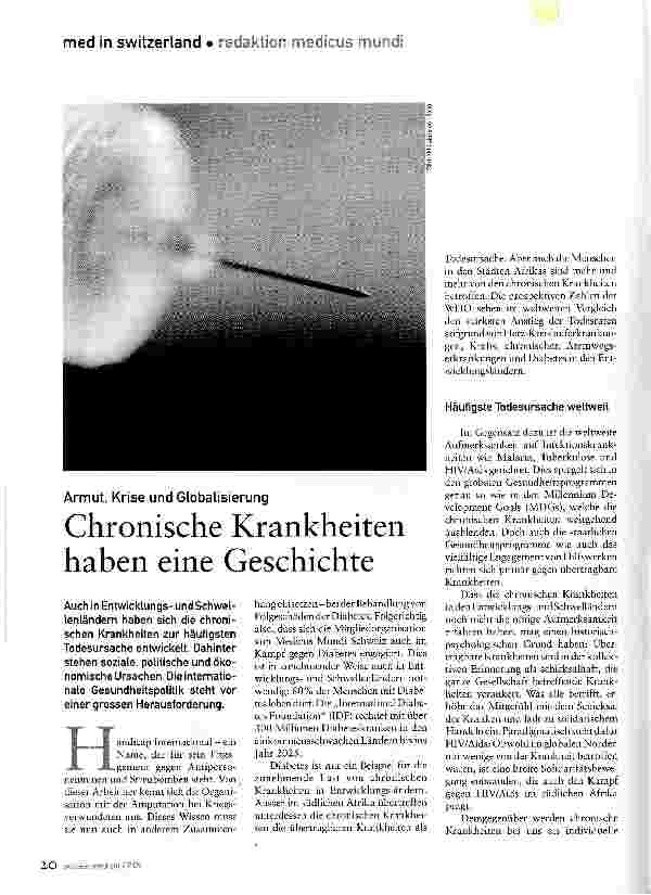 Vorschauseite 1: Armut. Krise und GlobalisierungChronische Krankheiten haben eine Geschichte