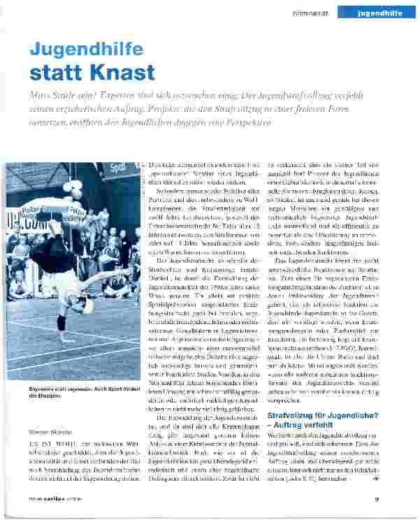 Vorschauseite 1: Jugendhilfe statt Knast