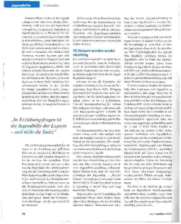 Vorschauseite 2: Jugendhilfe statt Knast