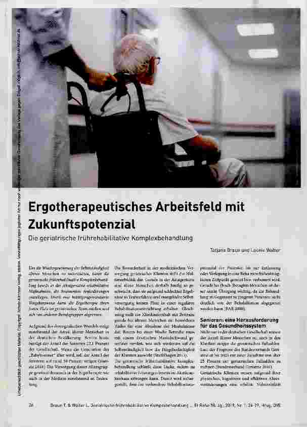 Vorschauseite 1: Ergotherapeutisches Arbeitsfeld mit Zukunftspotenzial