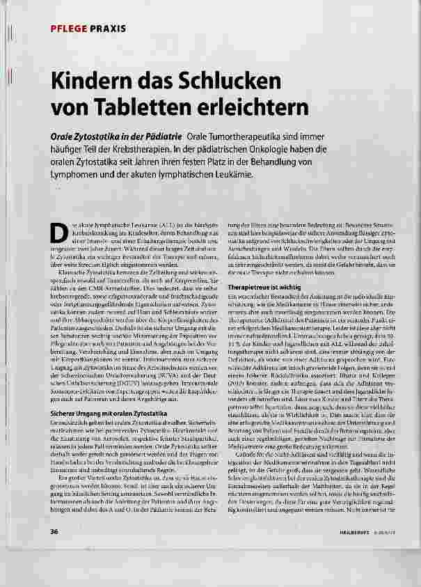 Vorschauseite 1: Kindern das Schlucken von Tabletten erleichtern