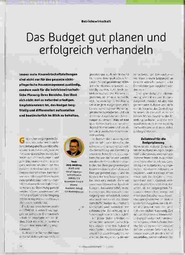 Vorschauseite 1: Das Budget gut planen und erfolgreich verhandeln