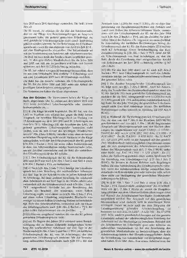 Vorschauseite 2: Gesetzlicher Urlaubsanspruch - Sonderurlaub