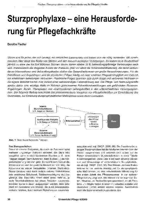 Vorschauseite 1: Sturzprophylaxe - eine Herausforderung für Pflegefachkräfte