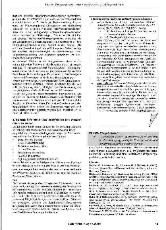Vorschauseite 6: Sturzprophylaxe - eine Herausforderung für Pflegefachkräfte