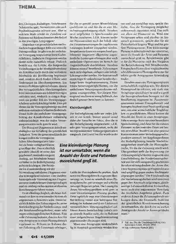Vorschauseite 5: Reform der ambulanten Bedarfsplanung Auf dem Weg zum Morbiditätsbezug?