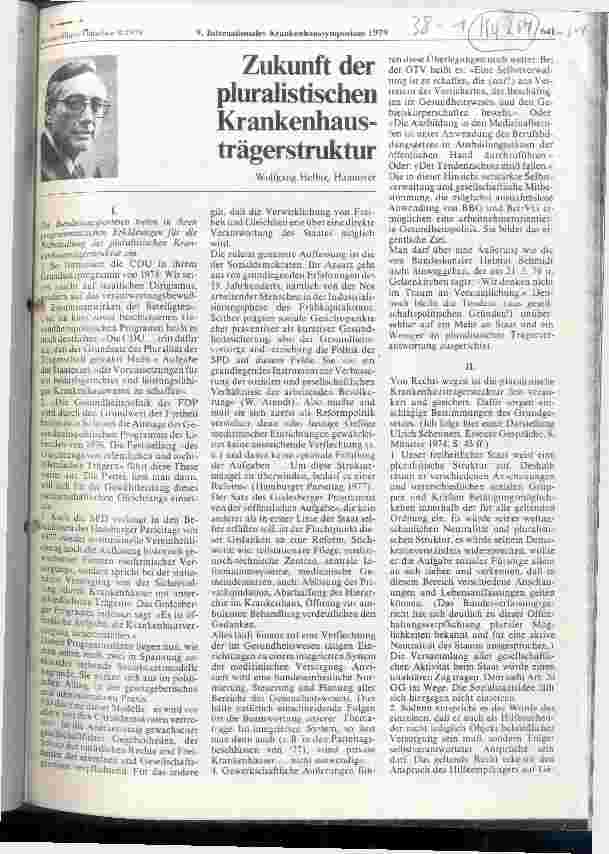 Vorschauseite 1: Zukunft der pluralistischen Krankenhausträgerstruktur
