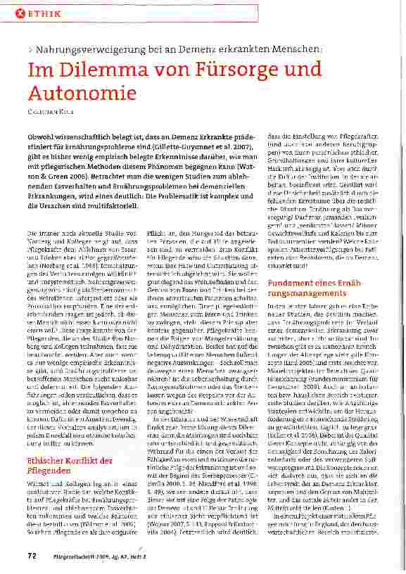 Vorschauseite 1: Im Dilemma von Fürsorge und Autonomie