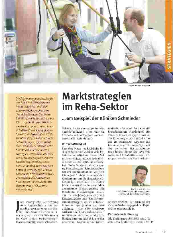 Vorschauseite 1: Marktstrategien im Reha-Sektor