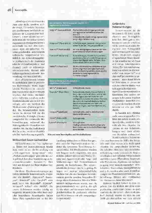 Vorschauseite 2: Neuroleptika für DemenzkrankeRisiken und Zulassungsüberschreitende Anwendung