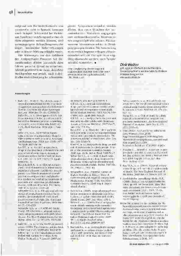 Vorschauseite 4: Neuroleptika für DemenzkrankeRisiken und Zulassungsüberschreitende Anwendung