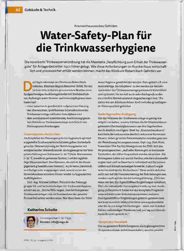 Vorschauseite 1: Water-Safety-Plan für die Trinkwasserhygiene