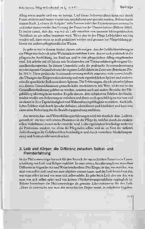 Vorschauseite 5: Leiblichkeit als Herausforderung fur die Pflegebildung