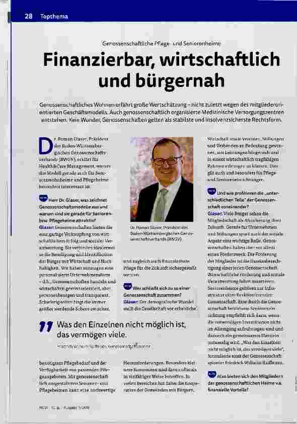 Vorschauseite 1: Finanzierbar, wirtschaftlich und bürgernah