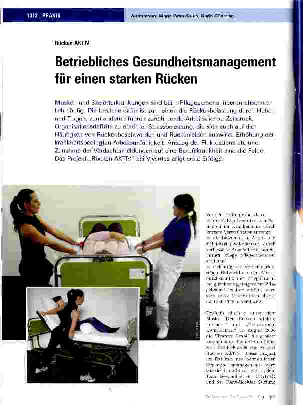 Vorschauseite 1: Betriebliches Gesundheitsmanagement für einen starken Rücken