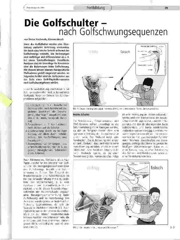 Vorschauseite 1: Die Golfschulter -nach Golfschwungsequenzen
