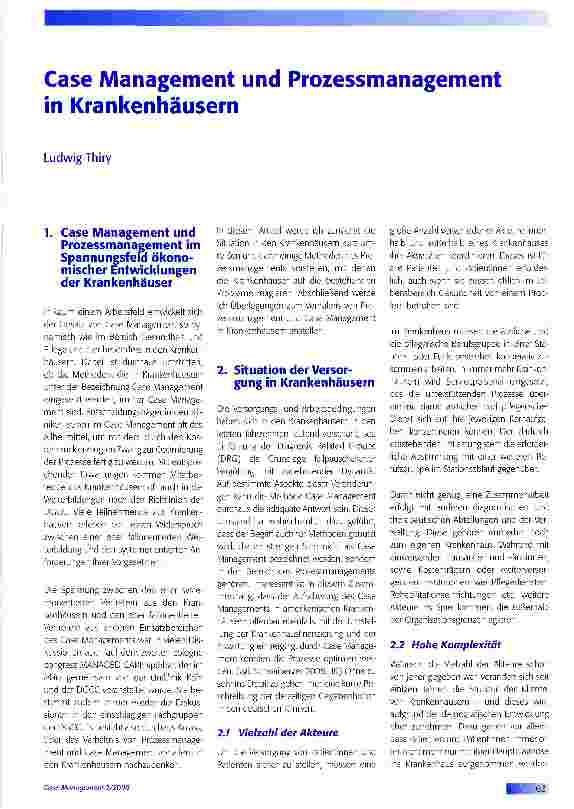 Vorschauseite 1: Case Management und Prozessmanagement in Krankenhäusern