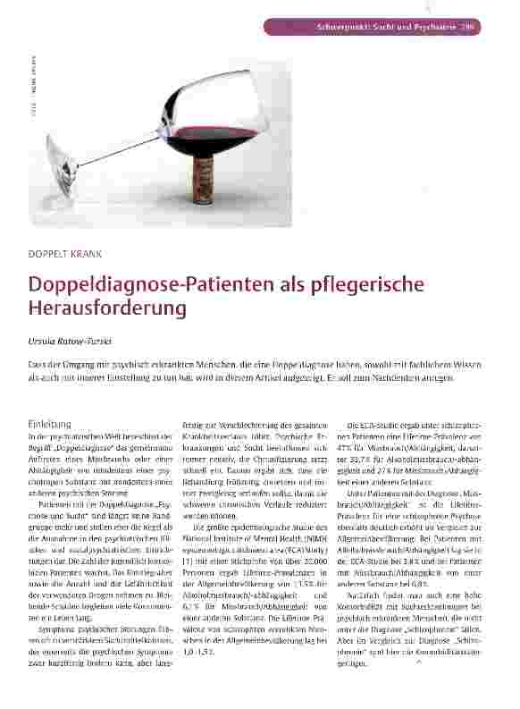 Vorschauseite 1: Doppeldiagnose-Patienten als pflegerische Herausforderung