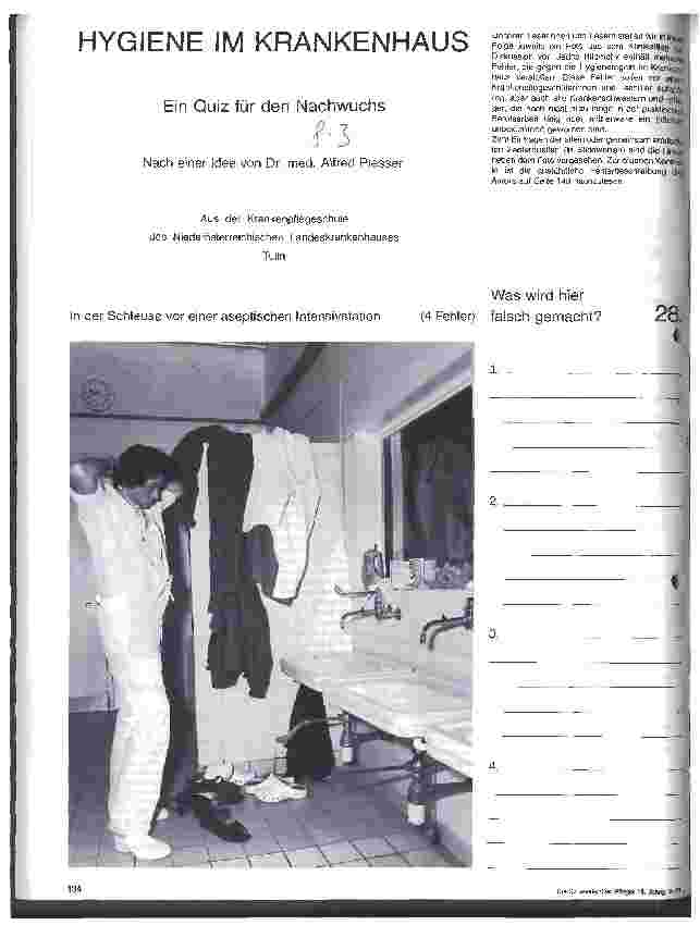 Vorschauseite 1: Hygiene im Krankenhaus Ein Quiz für den Nachwuchs