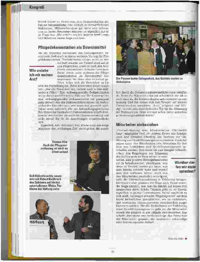 Vorschauseite 2: Nicht jammern, sondern handeln! Bericht über die Pflege 99 am 29. und 30. Januar 1999 in Berlin.