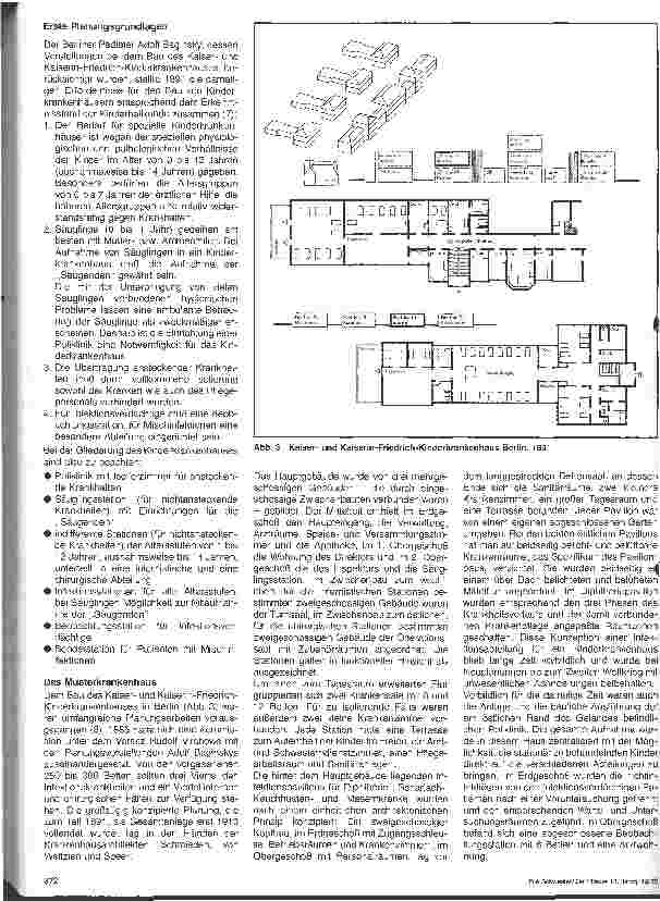 Vorschauseite 3: Das Kinderkrankenhaus: Baukonzeption des Pflegebereiches als Folge der Entwicklung der Kinderheilkunde