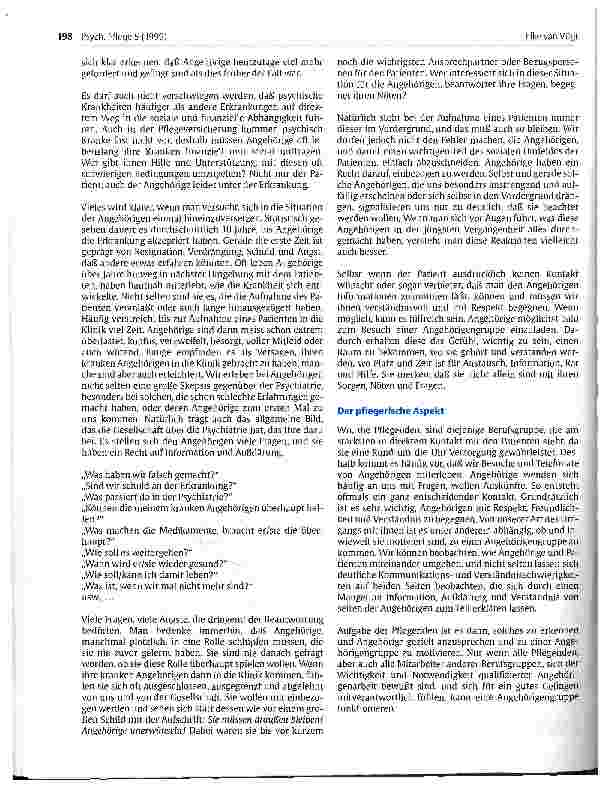 Vorschauseite 2: Angehörigenarbeit in der Psychiatrie