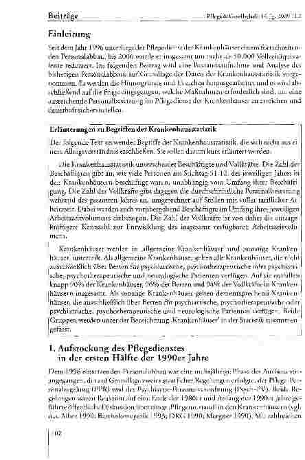 Vorschauseite 2: Personalabbau im Pflegedienst der Krankenhäuser: Hintergründe, Ursachen, Perspektiven