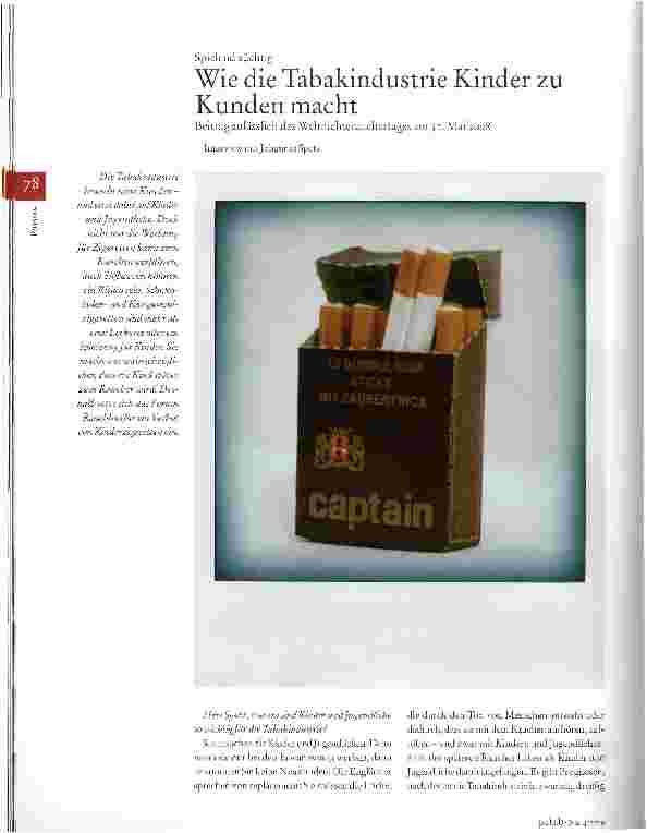 Vorschauseite 1: Wie die Tabakindustrie Kinder zu Kunden macht