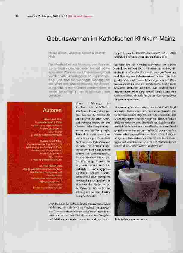 Vorschauseite 1: Geburtswannen im Katholischen Klinikum Mainz