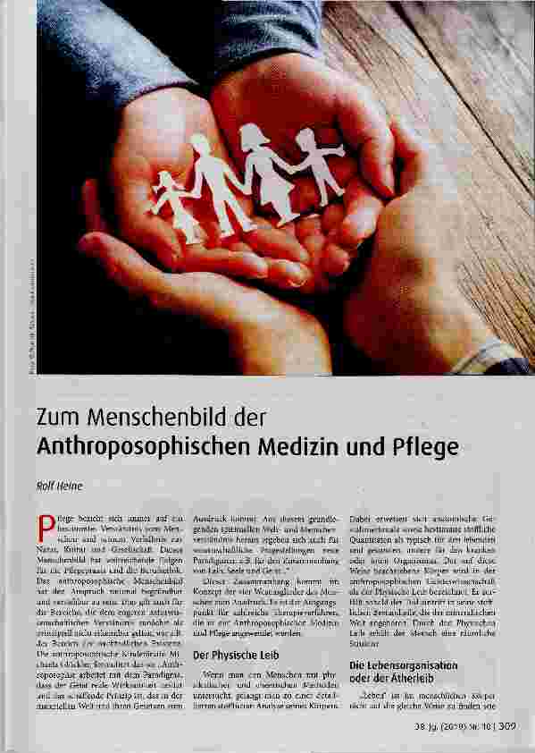Vorschauseite 1: Zum Menschenbild der Anthroposophischen Medizin und Pflege