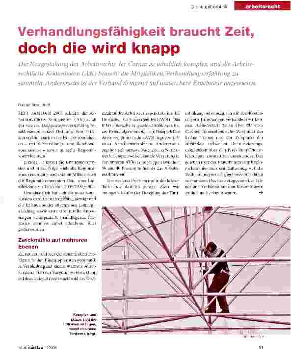 Vorschauseite 1: Verhandlungsfähigkeit braucht Zeit, doch die wird knapp