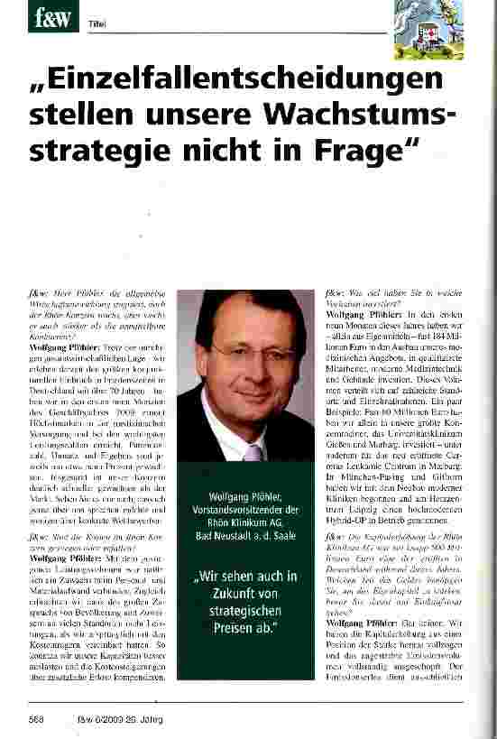 Vorschauseite 1: Einzelfallentscheidungen stellen unsere Wachstums Strategie nicht in Frage