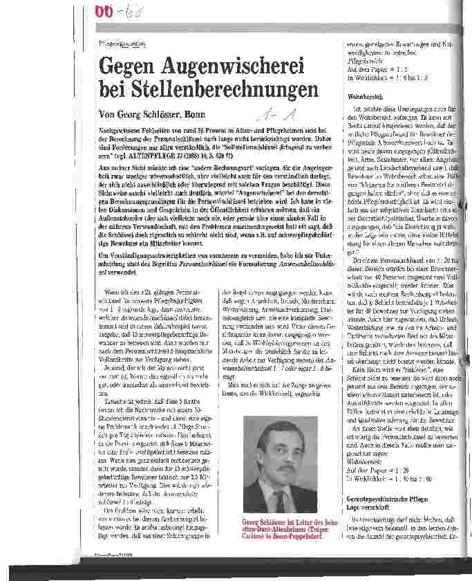 Vorschauseite 1: Pflegeorganisation: Gegen Augenwischerei bei Stellenberechnungen
