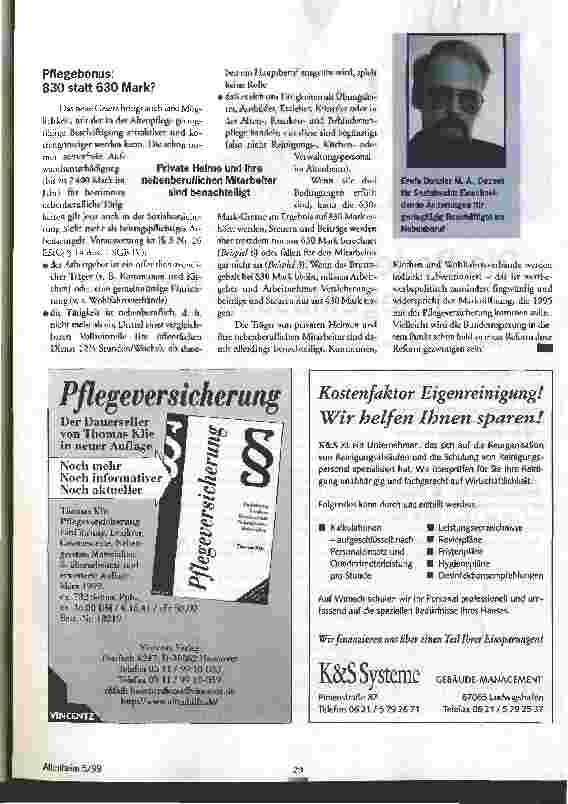 Vorschauseite 4: Für wen lohnt es sich noch? Neuregelung der 630-Mark-Jobs seit dem 1. April 1999
