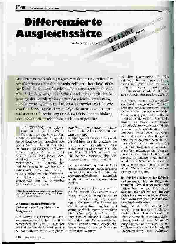 Vorschauseite 1: Differenzierte Ausgleichssätze