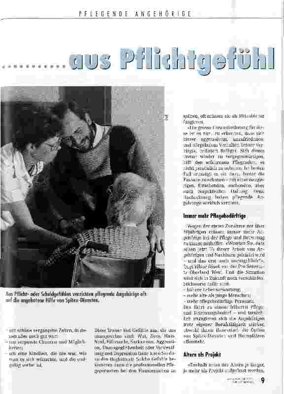 Vorschauseite 2: Pflegen - aus Pflichtgefühl Geforderte Töchterund Söhne