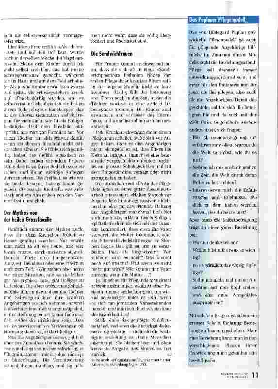 Vorschauseite 4: Pflegen - aus Pflichtgefühl Geforderte Töchterund Söhne