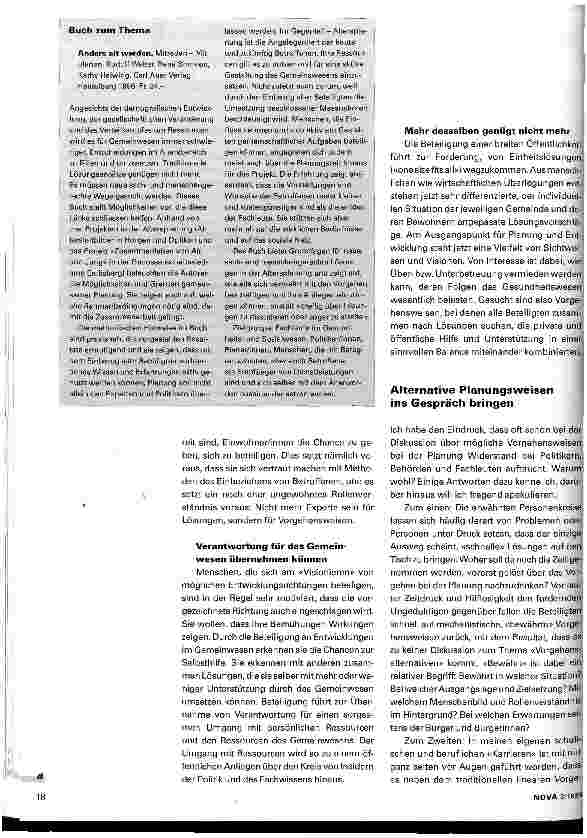 Vorschauseite 3: Wege zu einer öffentlich und kreativ entwickelten Alterspolitik Altersplanung im Gemeinwesen