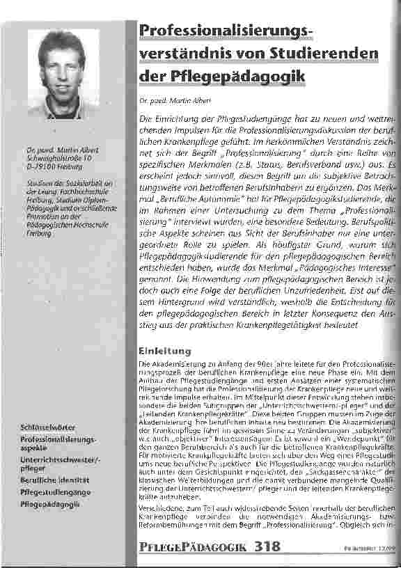 Vorschauseite 1: Professionalisierungsverständnis von Studierenden der Pflegepädagogik