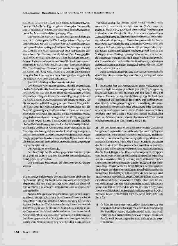 Vorschauseite 2: Mitbestimmung bei der Bestellung der Gleichstellungsbeauftragten