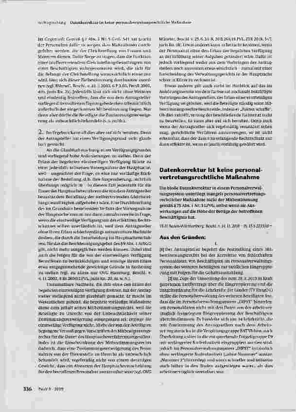 Vorschauseite 4: Mitbestimmung bei der Bestellung der Gleichstellungsbeauftragten